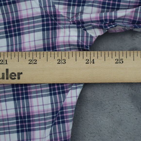 Peter Millar Shirt Mens L Purple Multicolor Check Button Up Long Sleeve - Picture 4 of 16